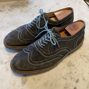 Nordstrom Blue Suede Wingtips Lug Sole
